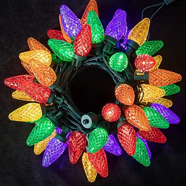 4x25 LED C9 Warm White Led String Lights Fairy 49.54ft 2 4x25 LED C9 Warm White Led String Lights Fairy 49.54ft - Image 2