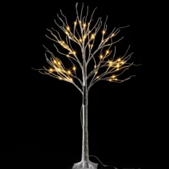 64 LED White Birch Tree Decoration With Lights 4ft -Holiday Decor Store 4ft White Birch Tree Decoration with 64 LED Lights 4 result 600x600 1