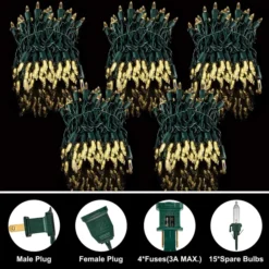 5x150 LED Clear Led String Lights 38.7ft -Holiday Decor Store 5 Set of 150 Count String Lights 38.7 FT 4 result 600x600 1