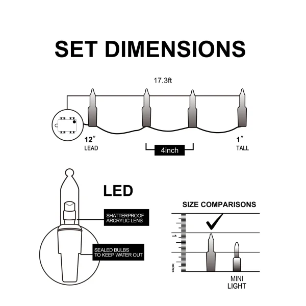 50 LED Clear White Led Christmas Lights 4 50 LED Clear White Led Christmas Lights - Image 4