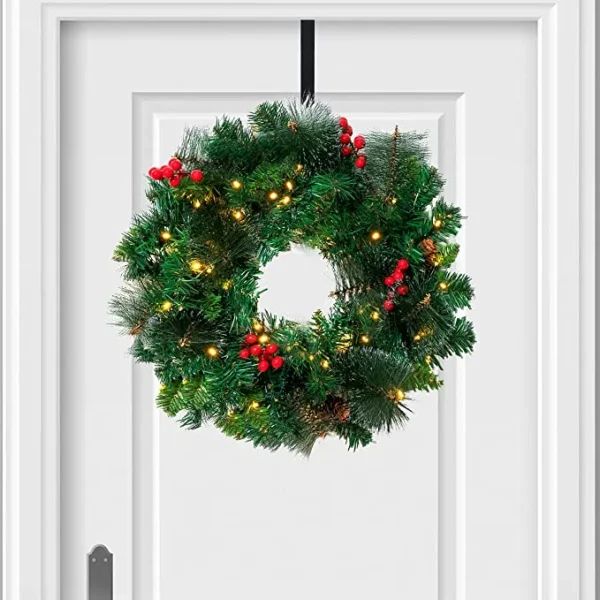 50 LED Artificial Christmas Pre Lit Wreaths 20in 2 50 LED Artificial Christmas Pre Lit Wreaths 20in - Image 2