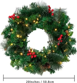 50 LED Artificial Christmas Pre Lit Wreaths 20in 11 50 LED Artificial Christmas Pre Lit Wreaths 20in -Holiday Decor Store 50 LED Artificial Christmas Pre lit Wreaths 20in 4 600x651 1