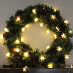 50 LED Warm White Snowflake String Fairy Lights 17.06ft -Holiday Decor Store 50 LED Snowflake String Fairy Lights 6 result 600x600 1