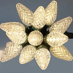 50 Warm White LED C9 Green Wire String Lights -Holiday Decor Store 50 Warm White LED C9 Green Wire String Lights 3 600x600 1
