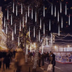 2x 10 Tubes (19.8in) Christmas Meteor Shower Rain Lights, White -Holiday Decor Store 540 LED Meteor Shower Rain Lights 10 Tubes 50cm White 2 Pack 6 result 600x600 1