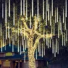 10 Tubes (19.8in) Christmas Meteor Shower Lights, Warm White