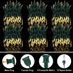 600 LED Cool White Led String Lights Green Wire -Holiday Decor Store 600 LED Clear Green Wire String Lights 3 scaled 600x600 1