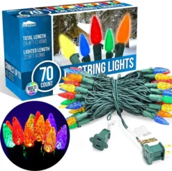 70 LED C6 Multicolor Christmas Light 22.6ft -Holiday Decor Store 70 Count C6 Christmas Light Multicolor 3 result 600x594 1