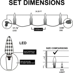 70 LED C6 Christmas String Lights 24.28ft 8 70 LED C6 Christmas String Lights 24.28ft -Holiday Decor Store 70 LED C6 Christmas String Lights 24.2FT 3 result 600x597 1