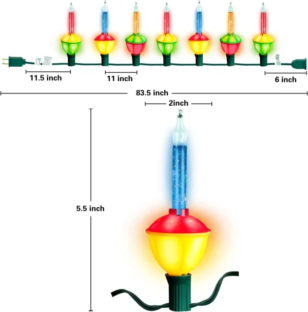 7 LED Multicolor Christmas Bubble String Lights 7ft 4 7 LED Multicolor Christmas Bubble String Lights 7ft - Image 4