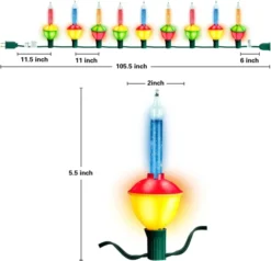 9 LED Multicolor Christmas Bubble String Lights 8.8ft -Holiday Decor Store 8.8ft 9 Count Multicolor Christmas Bubble String Lights 4 result 600x577 1
