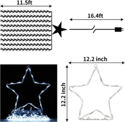 335 LED Warm White Star String Lights 16.4ft -Holiday Decor Store 810QsZL07GL. AC SL1500 1 600x582 1