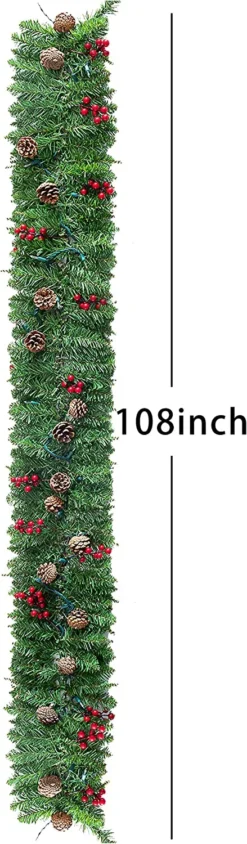 9ft Prelit Garland With 50 Warm White String Lights 10 9ft Prelit Garland With 50 Warm White String Lights -Holiday Decor Store 9 Ft Garland Prelit with 50 Warm White String Lights 5 result