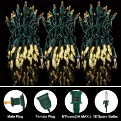 900 LED Clear Led Green Wire String Lights -Holiday Decor Store 900 Clear LED Green Wire String Lights 8 600x600 1