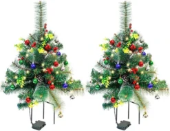 2pcs Christmas Tree Pathway Lights Set 24.5in