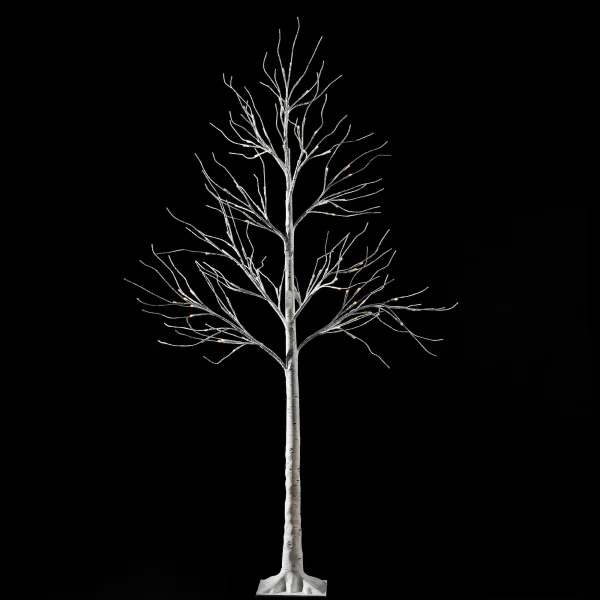 96 LED White Birch Tree Decoration With Lights 6ft 1 96 LED White Birch Tree Decoration With Lights 6ft