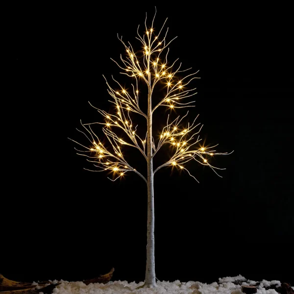 96 LED White Birch Tree Decoration With Lights 6ft 6 96 LED White Birch Tree Decoration With Lights 6ft - Image 6