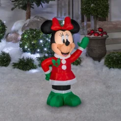42" Lighted Minnie Mouse In Winter Outfit Disney Airblown Inflatable Christmas Yard Decor Decoration