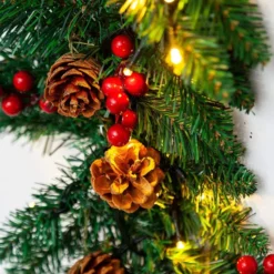 100 LED Prelit Artificial Christmas Garland 9ft -Holiday Decor Store Artificial Garland with100 LED Lights amp Decorations 9ft 4 result 600x600 1