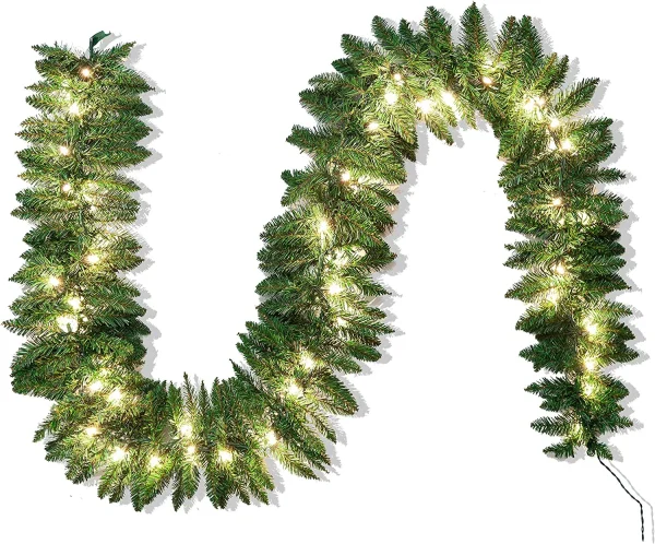 Pre Lit Christmas Garland 9ft 2 Pre Lit Christmas Garland 9ft - Image 2