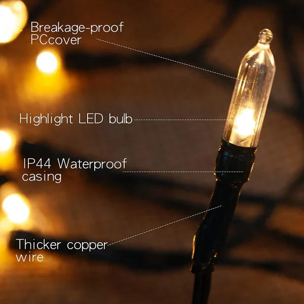 2x50 LED Christmas String Lights 15.8ft 3 2x50 LED Christmas String Lights 15.8ft - Image 3