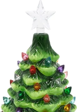 Pre Lit Ceramic Tabletop Christmas Tree 7in -Holiday Decor Store Ceramic Christmas Tree with Candy Cane 7in 1 600x872 1