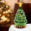 Pre Lit Ceramic Tabletop Christmas Tree 7in