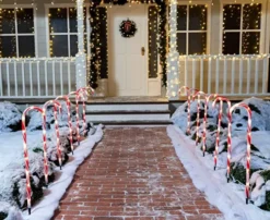 12pcs Thick Red And White Candy Cane Pathway Lights 28in -Holiday Decor Store Christmas Candy Cane Pathway Marker Thick Red 28in 4 600x490 1