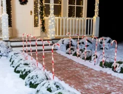 12pcs Thick Red And White Candy Cane Pathway Lights 28in -Holiday Decor Store Christmas Candy Cane Pathway Marker Thick Red 28in 6 600x457 1