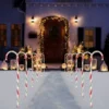 12pcs Thick Red And Green Candy Cane Light Stakes 28in