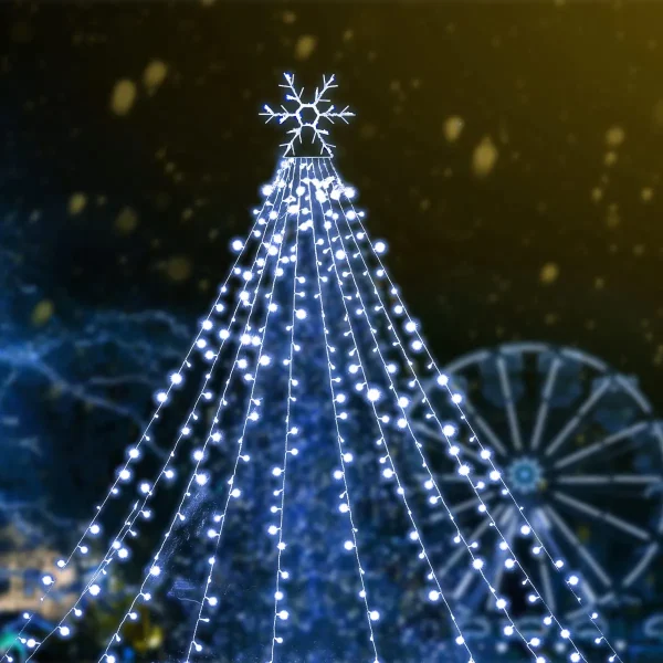 357 LED White Christmas Snowflake String Lights Outdoor 11.5ft 1 357 LED White Christmas Snowflake String Lights Outdoor 11.5ft