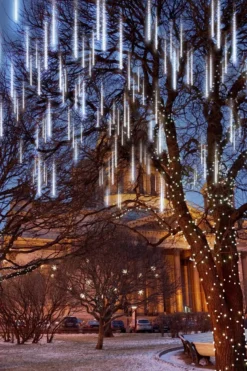 8 Tubes (12in) White Icicle String Meteor Shower Christmas Lights -Holiday Decor Store Christmas Meteor Shower Icicle String Lights 3 result 600x900 1