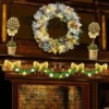 Artificial Christmas Wreaths Flocked With LED Lights 24in