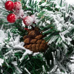 Artificial Christmas Wreaths Flocked With LED Lights 24in -Holiday Decor Store Christmas Wreath Flocked with LED Lights 24in 5 result 600x600 1