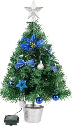 DIY Blue Small Tabletop Christmas Tree With LED Lights 24 In -Holiday Decor Store DIY Tabletop Mini Christmas Tree Blue 24in 6 result 600x1044 1