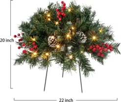 Frosted Christmas Urn Fillers With Pine Cone And Red Berry 18in -Holiday Decor Store Frosted Urn Filler with Cones amp Red Berries 5 result 600x510 1