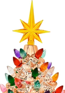 9.25in Prelit Gold Ceramic Tabletop Christmas Tree -Holiday Decor Store Gold Ceramic Christmas Tree 9in 5 result 600x856 1