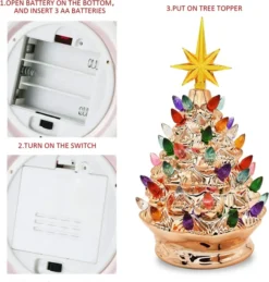 9.25in Prelit Gold Ceramic Tabletop Christmas Tree -Holiday Decor Store Gold Ceramic Christmas Tree 9in 6 result 600x628 1