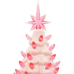 Pink Ceramic Tabletop Christmas Tree 12in -Holiday Decor Store Pink Ceramic Tabletop Christmas Tree 12in 1