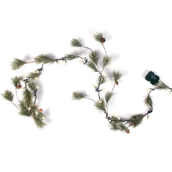 Pre Lit Christmas Smokey Pine Garland 6 Pre Lit Christmas Smokey Pine Garland - Image 6