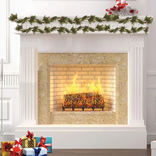 Pre Lit Christmas Smokey Pine Garland 2 Pre Lit Christmas Smokey Pine Garland - Image 2