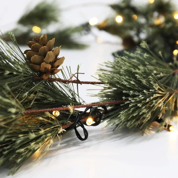 Pre Lit Christmas Smokey Pine Garland 4 Pre Lit Christmas Smokey Pine Garland - Image 4