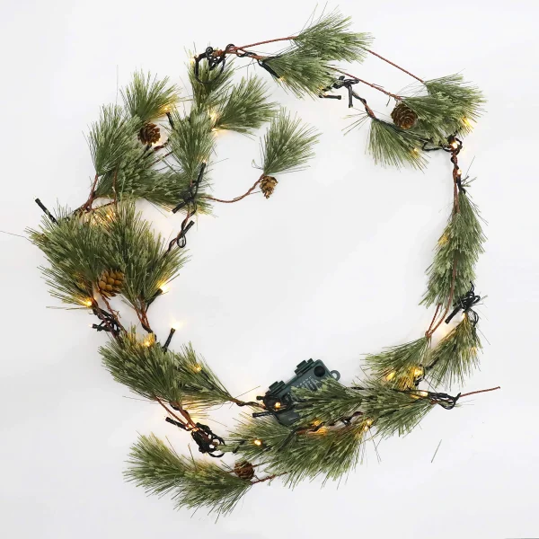 Pre Lit Christmas Smokey Pine Garland 1 Pre Lit Christmas Smokey Pine Garland