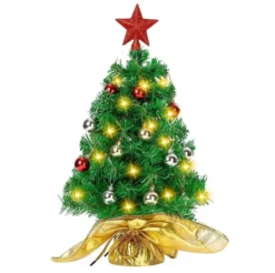 50 LED Pre Lit Tabletop Christmas Tree 23in 11 50 LED Pre Lit Tabletop Christmas Tree 23in -Holiday Decor Store Prelit Table top Christmas tree with DIY Kits Gold 23in 1 result 600x598 1