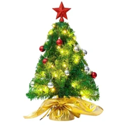 50 LED Pre Lit Tabletop Christmas Tree 23in 9 50 LED Pre Lit Tabletop Christmas Tree 23in -Holiday Decor Store Prelit Table top Christmas tree with DIY Kits Gold 23in 5 result 600x600 1