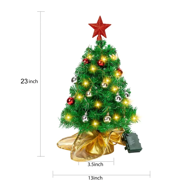 50 LED Pre Lit Tabletop Christmas Tree 23in 5 50 LED Pre Lit Tabletop Christmas Tree 23in - Image 5