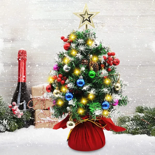 Prelit Snow Flocked Artificial Christmas Tree 21in 1 Prelit Snow Flocked Artificial Christmas Tree 21in