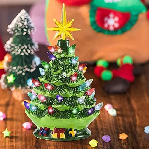 Pre Lit Tabletop Ceramic Christmas Tree 9in -Holiday Decor Store Prelit Tabletop Christmas Tree 9.5in 1 result 1