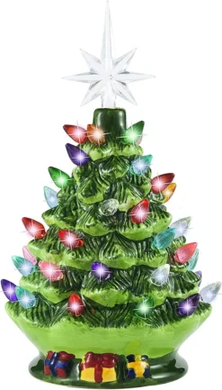 Pre Lit Tabletop Ceramic Christmas Tree 9in -Holiday Decor Store Prelit Tabletop Christmas Tree 9.5in 2 result 600x1051 1