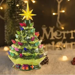 Pre Lit Tabletop Ceramic Christmas Tree 9in -Holiday Decor Store Prelit Tabletop Christmas Tree 9.5in 3 result